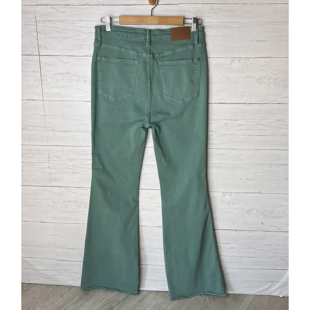 Judy Blue Jeans Womens Size 13/31 Green Garment Dyed Boot Cut Raw Hem - Picture 11 of 16
